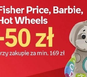 Rabat na zabawki Fisher Price, Barbie, Hot Wheels -50 zł