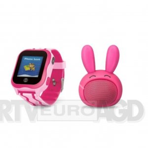 Smartwatch Forever KW-300 (różowy) + głośnik Rabbit ABS-100 -111zł